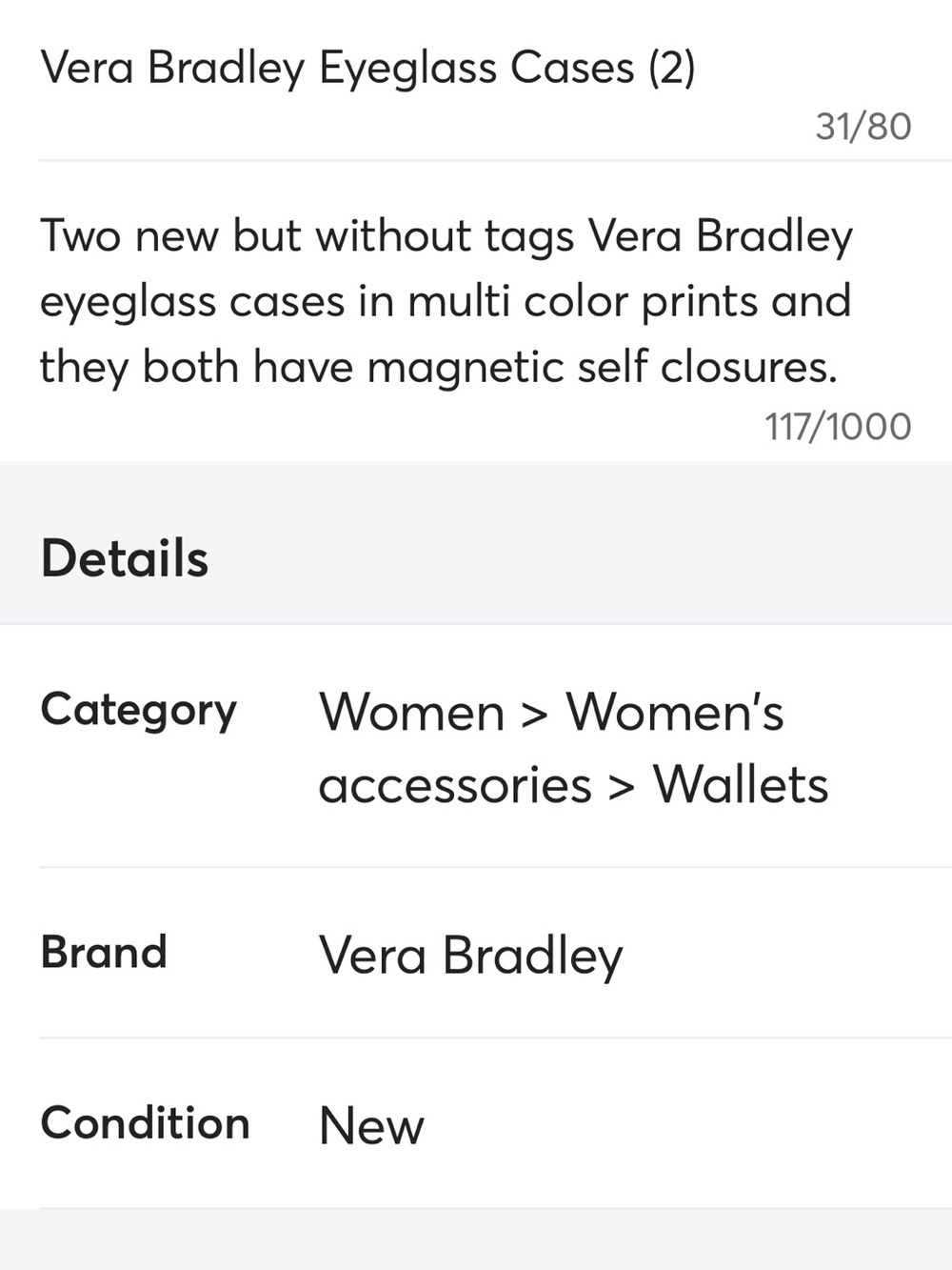 Vera Bradley Sunglasses Cases (2) - Picture 2 of 2